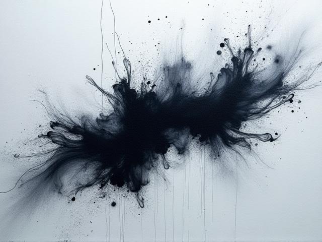 Abstract modern calligraphy art piece with flowing ink.